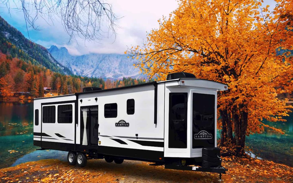 Destination trailer in the forest